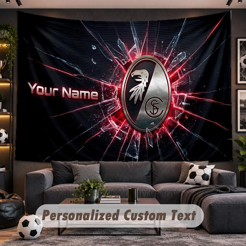 Wall Hanging Tapestry Custom NameSC Freiburg Pattern Personalized Printed Fabric Wall Decor