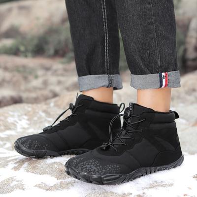 Snow Boots Waterproof Men Winter Shoes Barefoot Ankle Boots 36-46 Couple Snow Shoes Outdoor Hiking Shoes Fur Warm Plush Boots