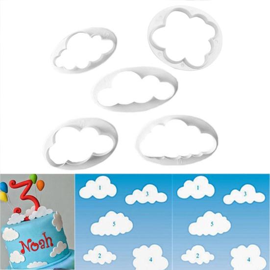 5Pcs Cloud Cake Cookie Biscuit Cutter Fondant Mold Decorating DIY Baking Tool