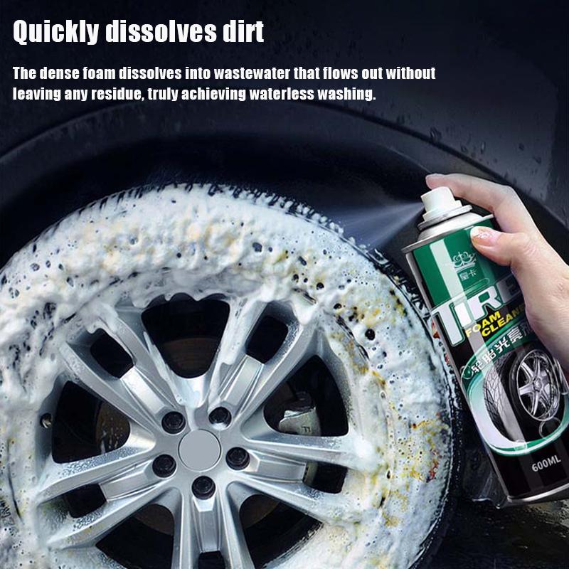Tire Foam Bright Cleaner Black Tire Wax Lotion High Gloss Spray Cleaner Moisturizing Tire Polish Waterproof