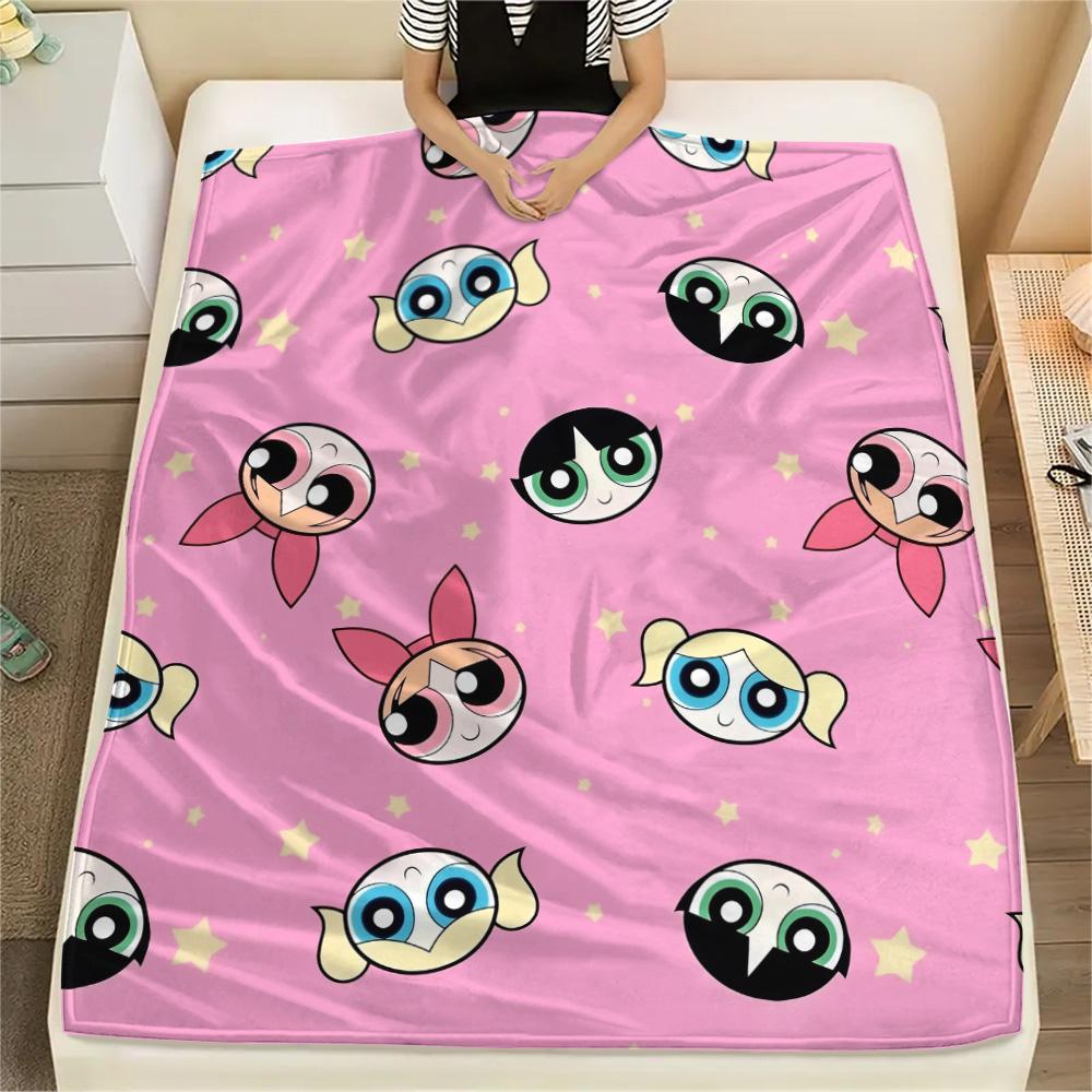 

Dreamy The Powerpuff Girls flannel blanket, gentle for home bedroom, great gift choice 75x90cm