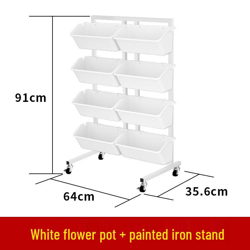 Mobile Multi-layer Plant Stand with Wheels for Balcony - Ideal for Flowers, Vegetables, and Strawberries