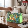 2D Flat 1pc, Tissue Box. Jungle Animals Pattern Napkin Dispenser, Reusable, Daily Desktop Tissue Organizer, Suitable for Kitchen Living Room Bedroom B