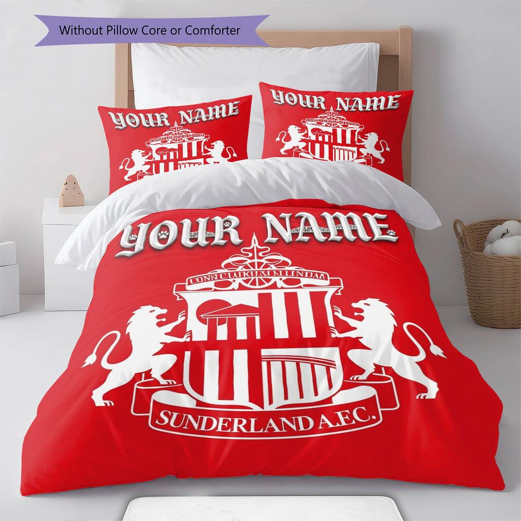 Sunderland A.F Custom Name Pattern Bedding,Quilt Set Quilt Cover Pillowcase Home Birthday Gift(1 * duvet cover + 2 * pillowcase, without core)