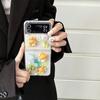Cute Bear Small Fresh Style Mobile Phone Case for Samsung Zflip6 Clamshell Folding Screen Zfold5 Hard Shell for Women