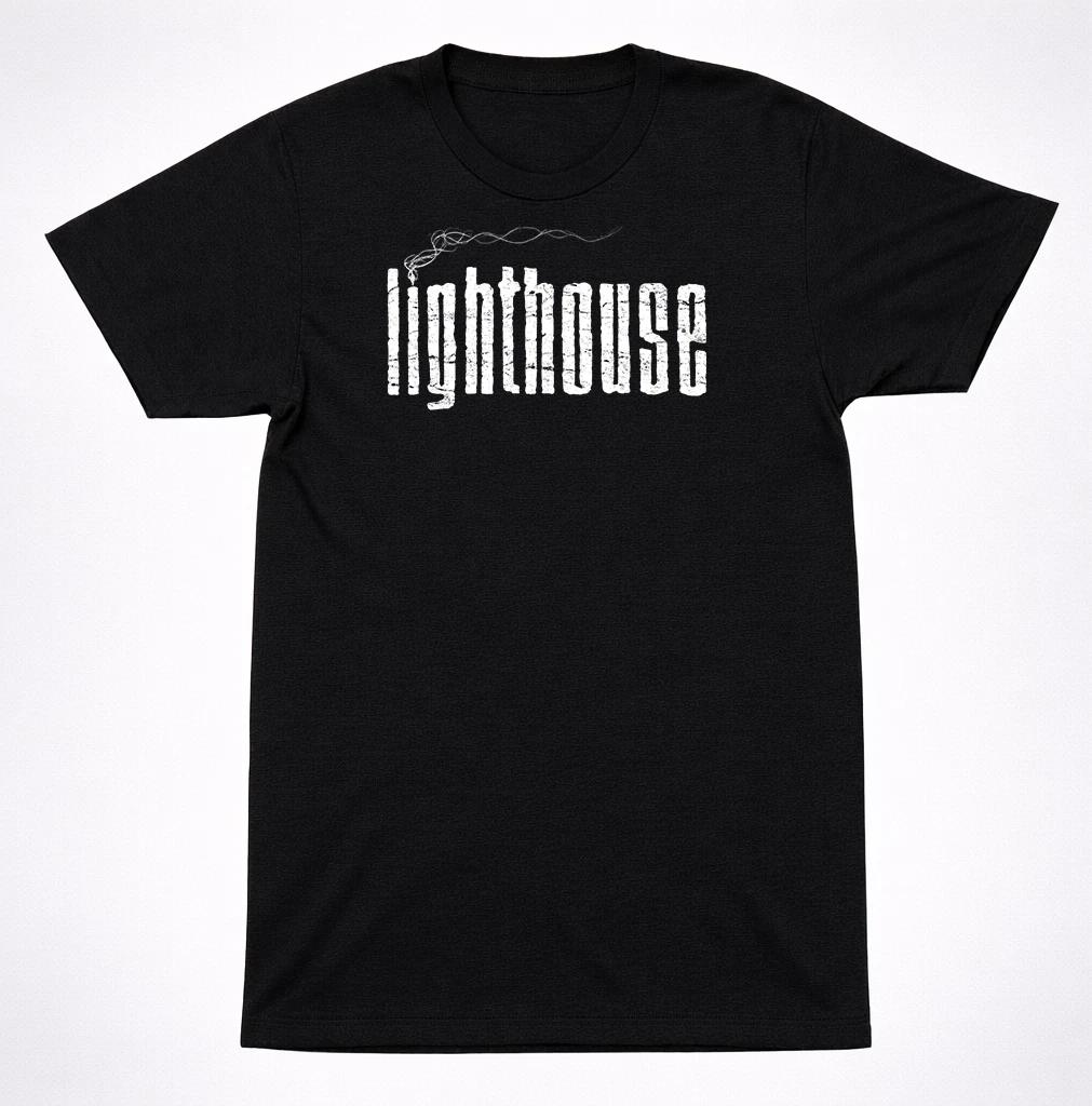 Lighthouse Logo Shirt Classic Canadian Rock Band Vintage Style Black Shirt L