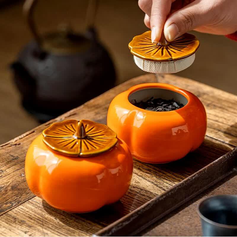 Deou Starlight Ceramic Persimmon Jars - Set of 5