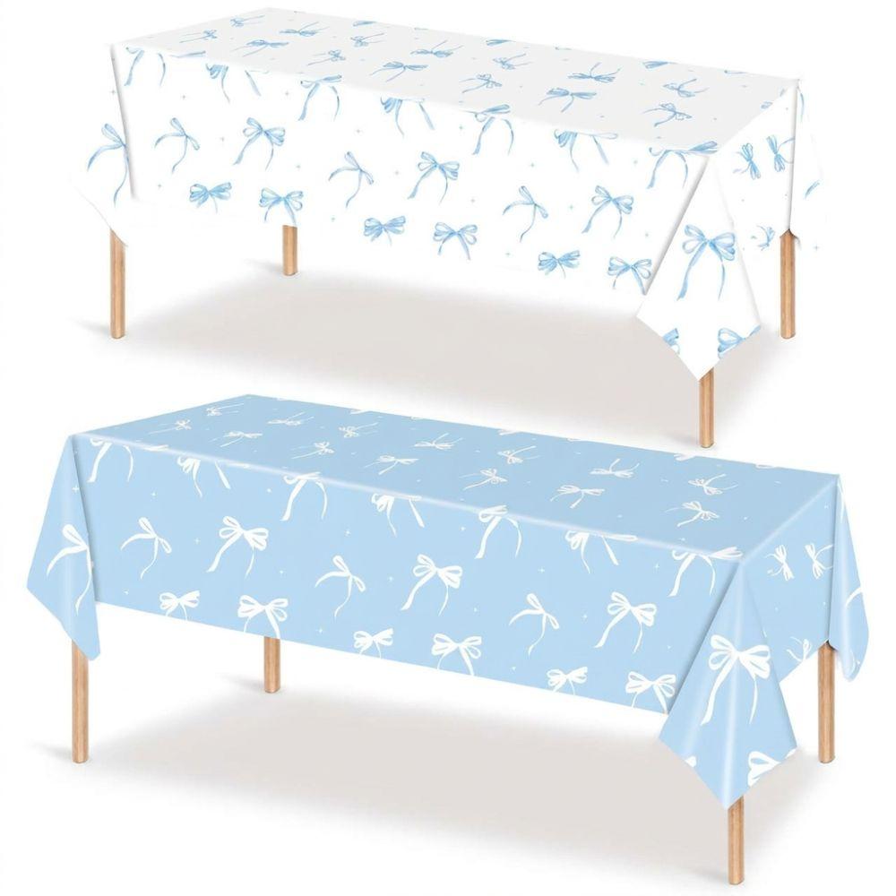 Disposable Table Cover Bow Birthday Theme Tablecloth Cute Table Clothes Party Decorations