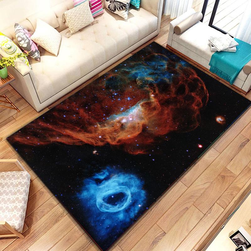 Cosmic Nebula Pattern Carpet Soft Play Mat for Bedroom Livingroom Decor Crawl Mat Christmas Gift Rug Non Slip