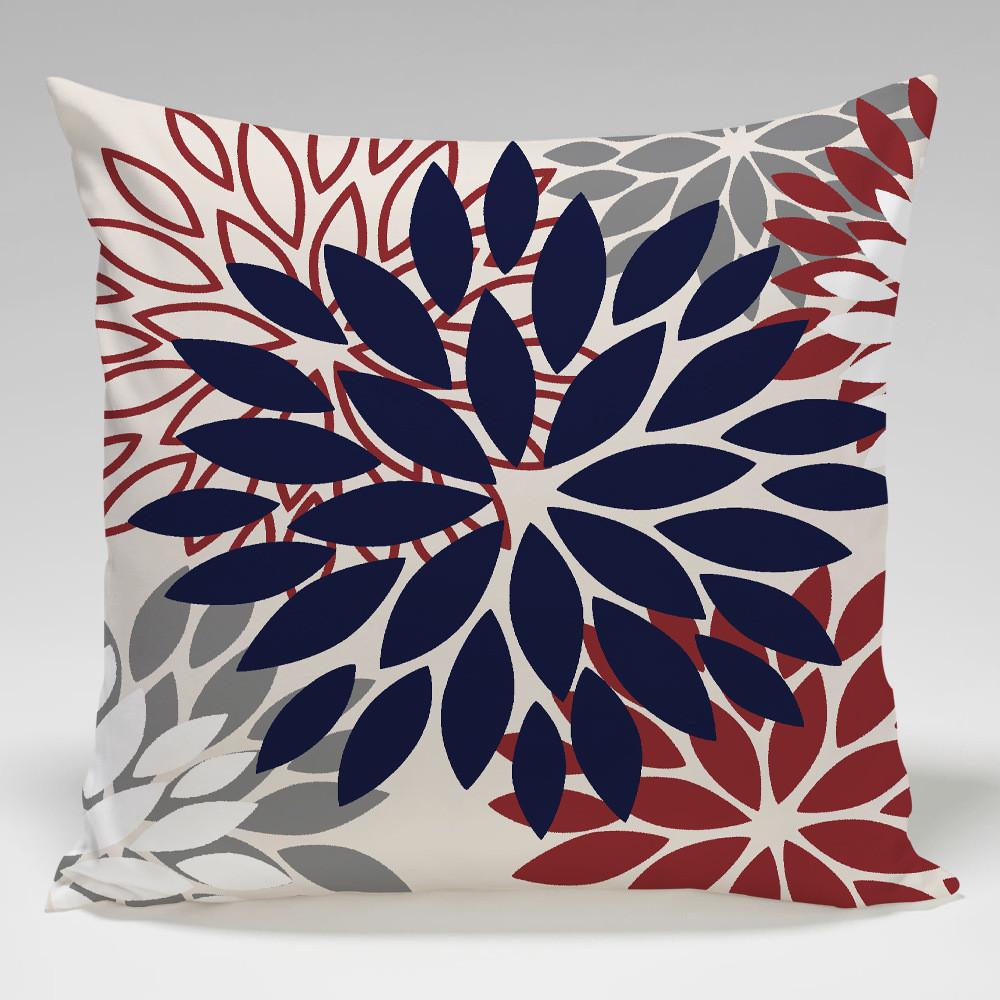Geometric Color Flower Pillow Cover Polyester Fabric Modern Decor For Living Room