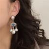 Kashmir Vintage Devil Eyes Pearl Pendant Earrings For Women, European American Style, Unique Personality, Party Jewelry Accessory.