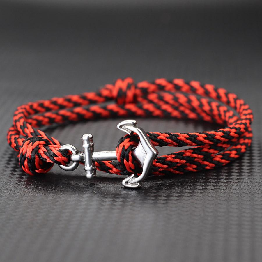 Braided Anchor Bracelet Double Layer Rope Braclet Men Adjustable Women Navy Style Nautical Adventure Accessories Students