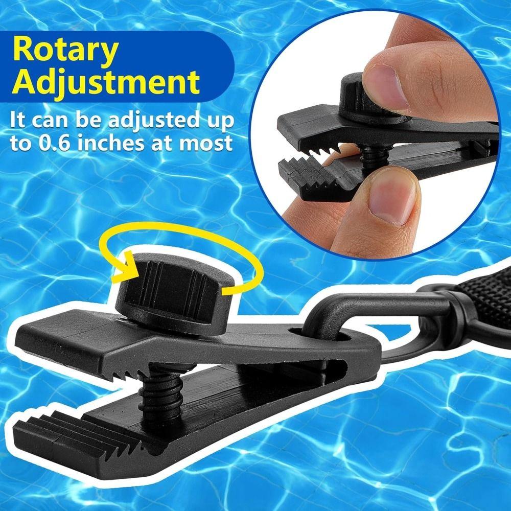 18/24Pcs Heavy-duty Pool Solar Cover Reel Attachment Kit Windproof Fixed Solar Cover Attachment Kit Straps Universa Rope&Clip