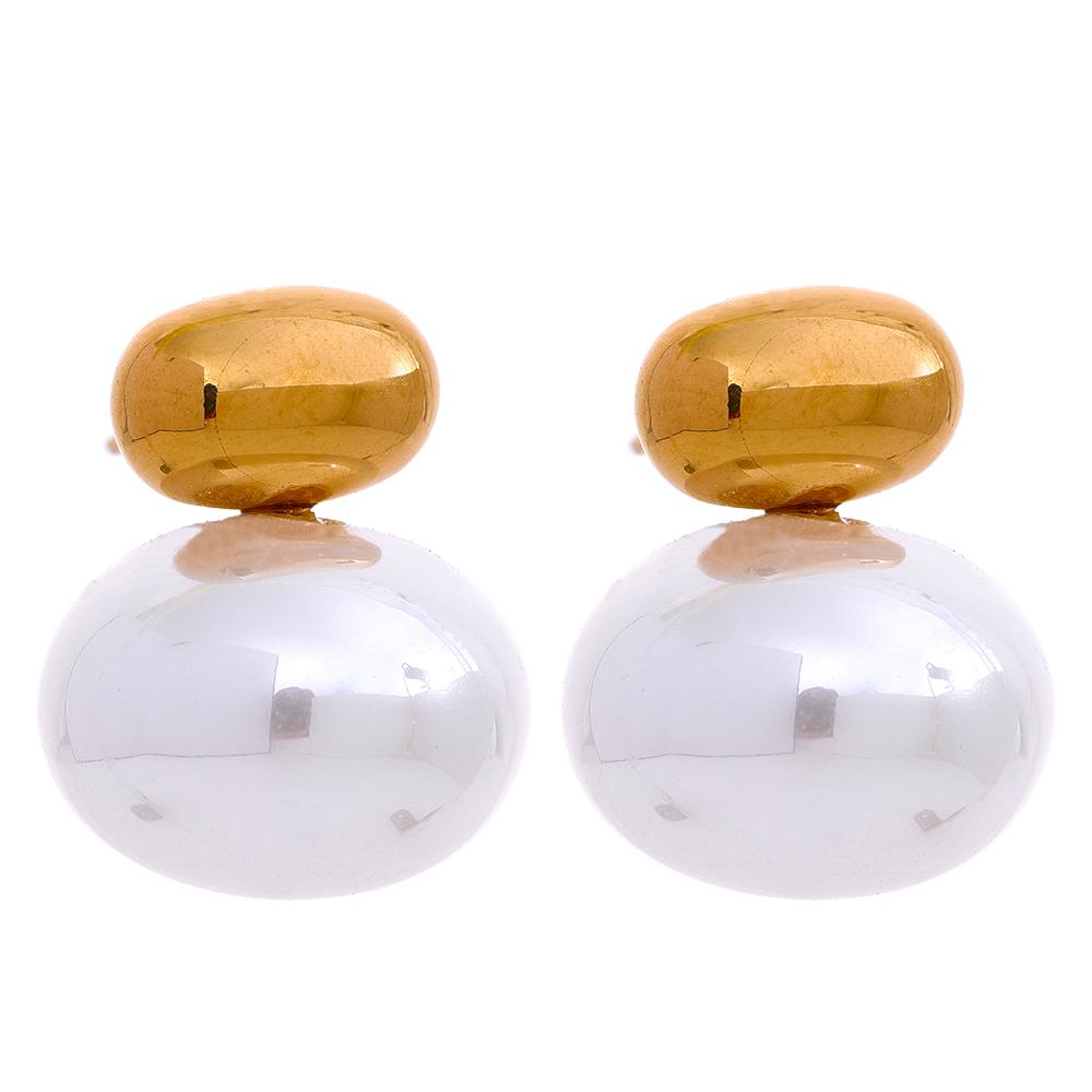 

Yhpup 316 Stainless Steel Imitation Pearl Beads No Scratches Stud Earrings Daily Chic Fashion Japan Simple Ear Jewelry for Women