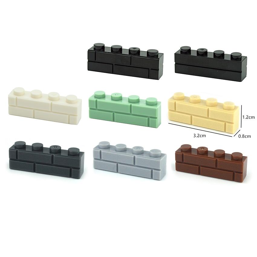 50pcs MOC Thick Wall Building Blocks 1x4 Dot Educational Creative Size City Accessories Compatible With 15533 For Children
