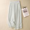 DIMANAF Summer 2025 Plus Size Women Vintage Linen Casual Loose Wide Leg Pants Basic Elastic High Waist Pants Thin Trousers