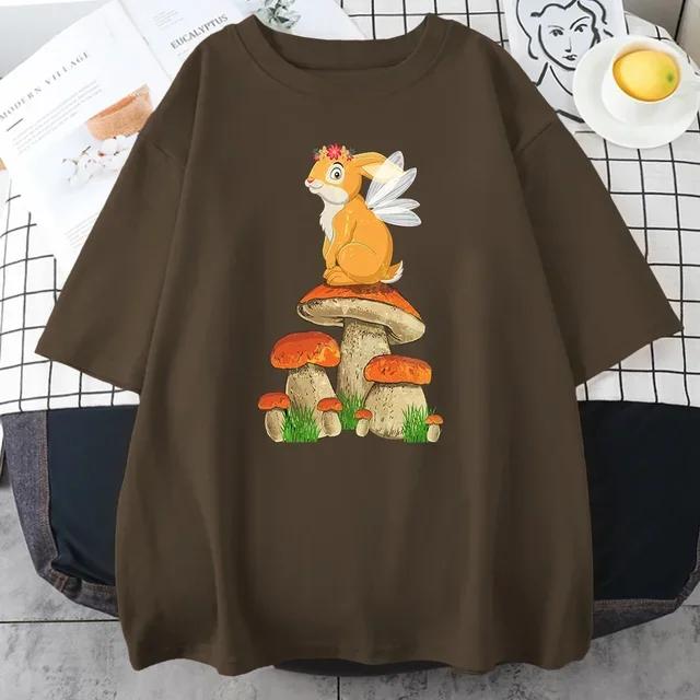 Cottagecore Estetik Svamp Dark Academia Groda Ny Herr T-shirts Hip Hop Sweat T-shirt Sommartoppar Bomull Oversize Herrkläder