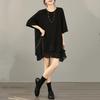 Robe d'été mini décontractée ample grande taille vintage à manches courtes pour femme