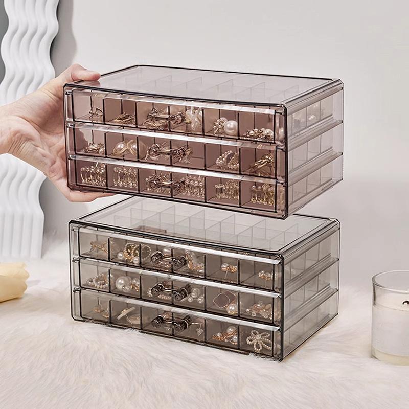 Flerlags smykkeoppbevaringsboks Stor kapasitet Støvtett og antioksiderende Ring Øredobb Halskjede Boks For Hjemmebruk