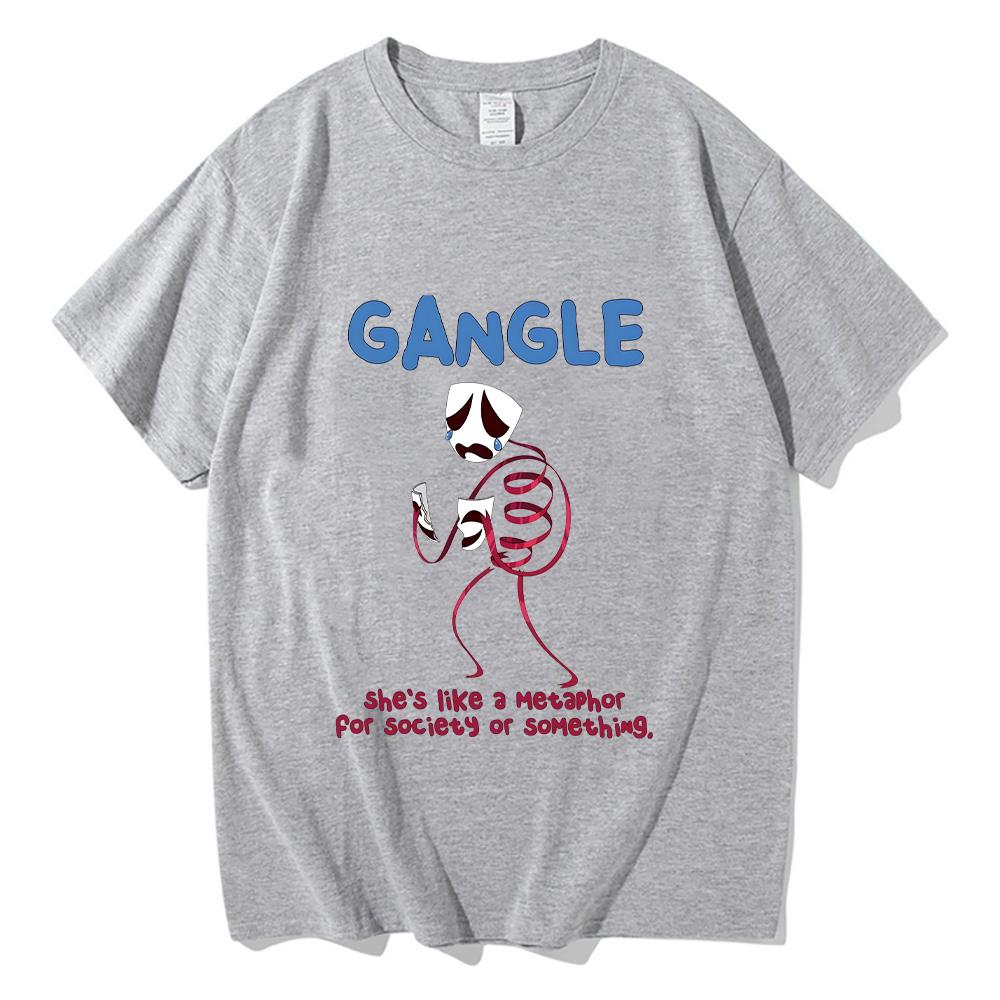 T-shirt con Stampa Cartoon GANGLE del Circo Digitale Harajuku Divertente Anime da Donna Uomo Abbigliamento in Cotone Girocollo Top Casual