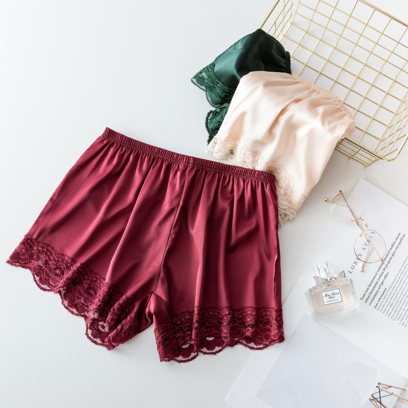 Women's Lace Trim Anti-Exposure Silk-Inspired Loose Shorts - Plus Size Summer Safety Leggings