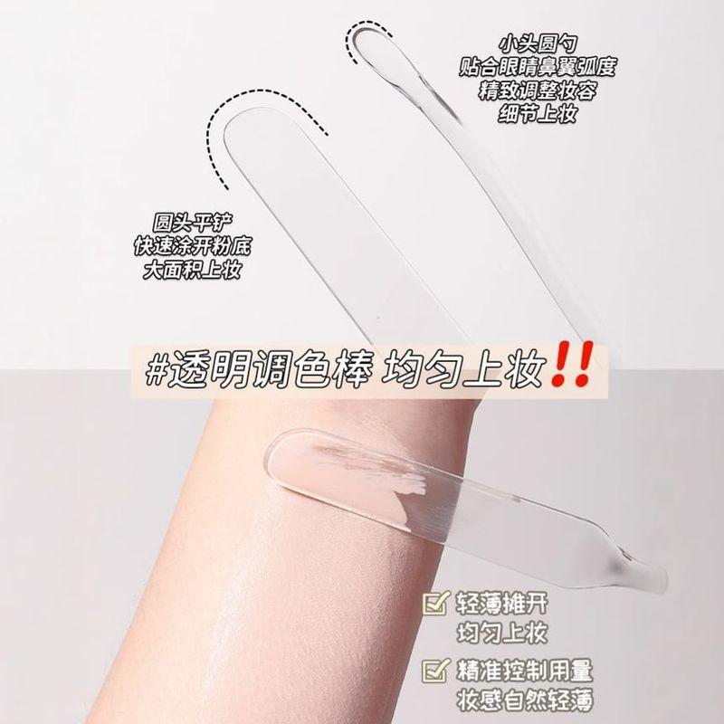 YOUSHA - Transparent Plastic Makeup Mixing Palette / Spatula / Set
