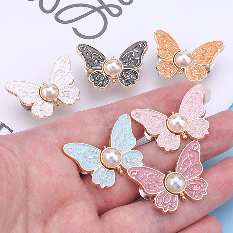 1Pc Butterfly Waist Button Jean Button Pin Reusable Clothing Fitting Tools For No Sewing Required Buttons Pants Decoration