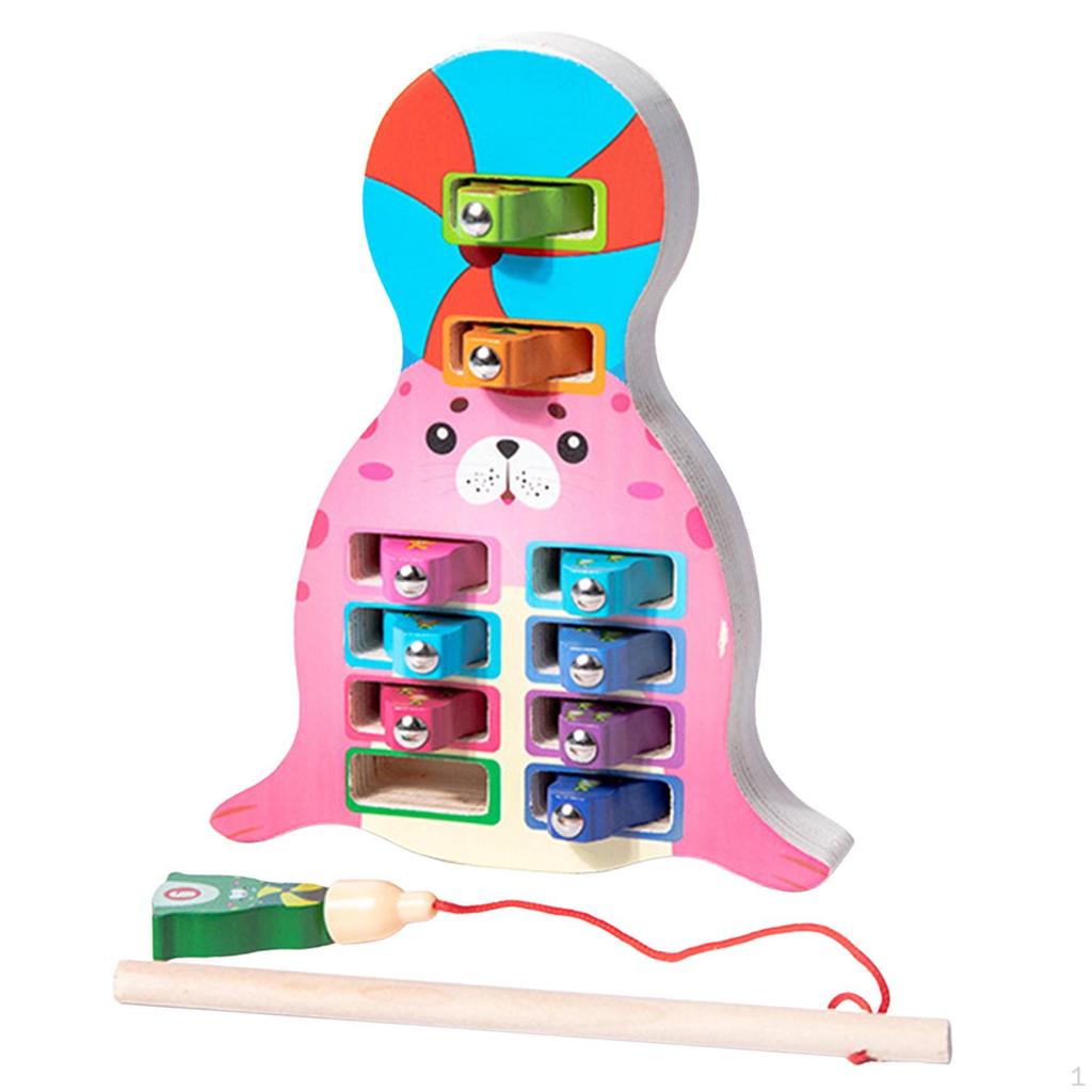 Magnetic Wooden Fishing Game Learning Preschool for Kids Children Boys Girls Dinosaur