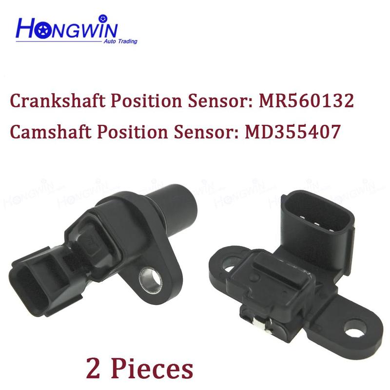 1 / 2 PCS Camshaft / Crankshaft Position Sensors MR560132 MD348074 MD355407 Fits Lancer 2002 2003 2004 2005 2006 2007 4Cyl 2.0L