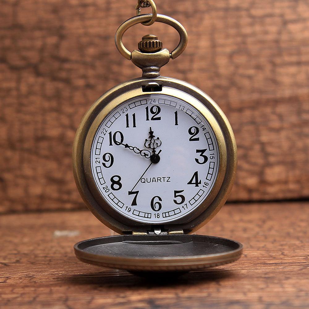 Spider-Man Retro Pocket Watch Men'S And Women'S Trend Bronze Flip Watch Couple Student Decorative Lanyard Watch Men'S