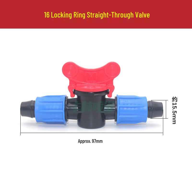 16PE Drip Irrigation Locking Pipe Fittings: Elbow, Tee, Plug, Bypass, Straight Connectors