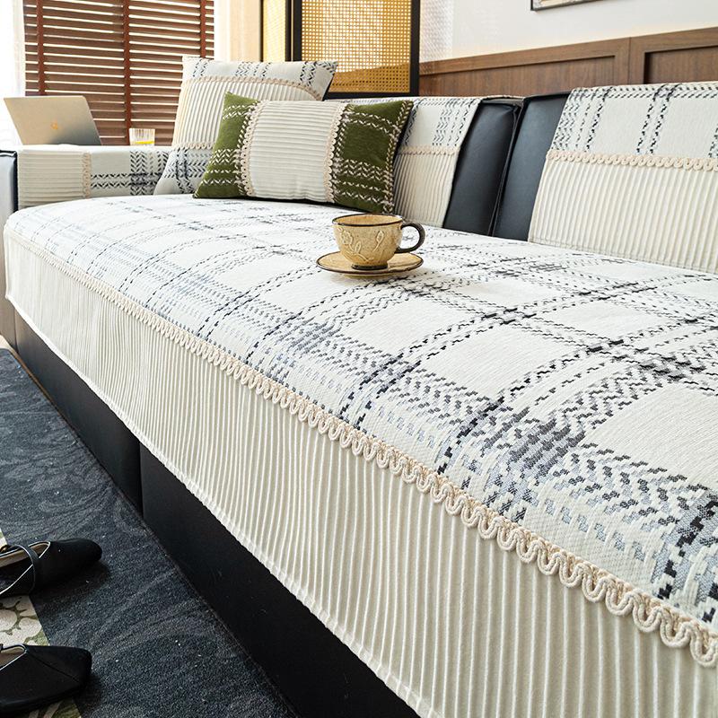

Sofa Cushion Four Seasons Universal Light Luxury High Sense Non-Slip Seat Cushion New Chenille Sofa Cover Cover Cloth 70*70cm