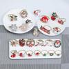 Christmas Napkin Rings Holders Xmas Home Table Decor Metal Napkin Buckle for Christmas Dinning Wedding Thanksgiving Tableware