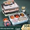 304 Stainless Steel Lunch Box with Compartments, Handle & Thickened Design for Office Workers, Students, and Kids