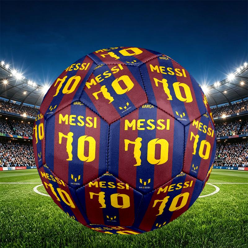 Lionel Messi Print Size 5 Soccer Ball, PU Wear Resistant Football for Match Training and Daily Practice, Birthday Gift for Soccer Fans