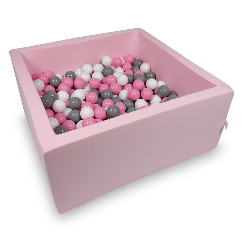 Suchy Basen 90X90X40Cm Pudrowy Róż Z Piłeczkami 400Szt: Białe, Szare, Pudrowo Różowe