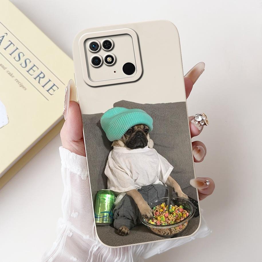 For Xiaomi Redmi 10C Case Cute Panda Rabbit Cartoon Matte Back Cover For Xiaomi Redmi 10 Power Shockproof Bumper Redmi10C Fundas