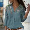 Camicia Stampata a Maniche Lunghe Casual da Donna Primavera Larga Vintage Bluse Top da Donna Moda Ufficio Bottoni Camicie da Donna Bluse