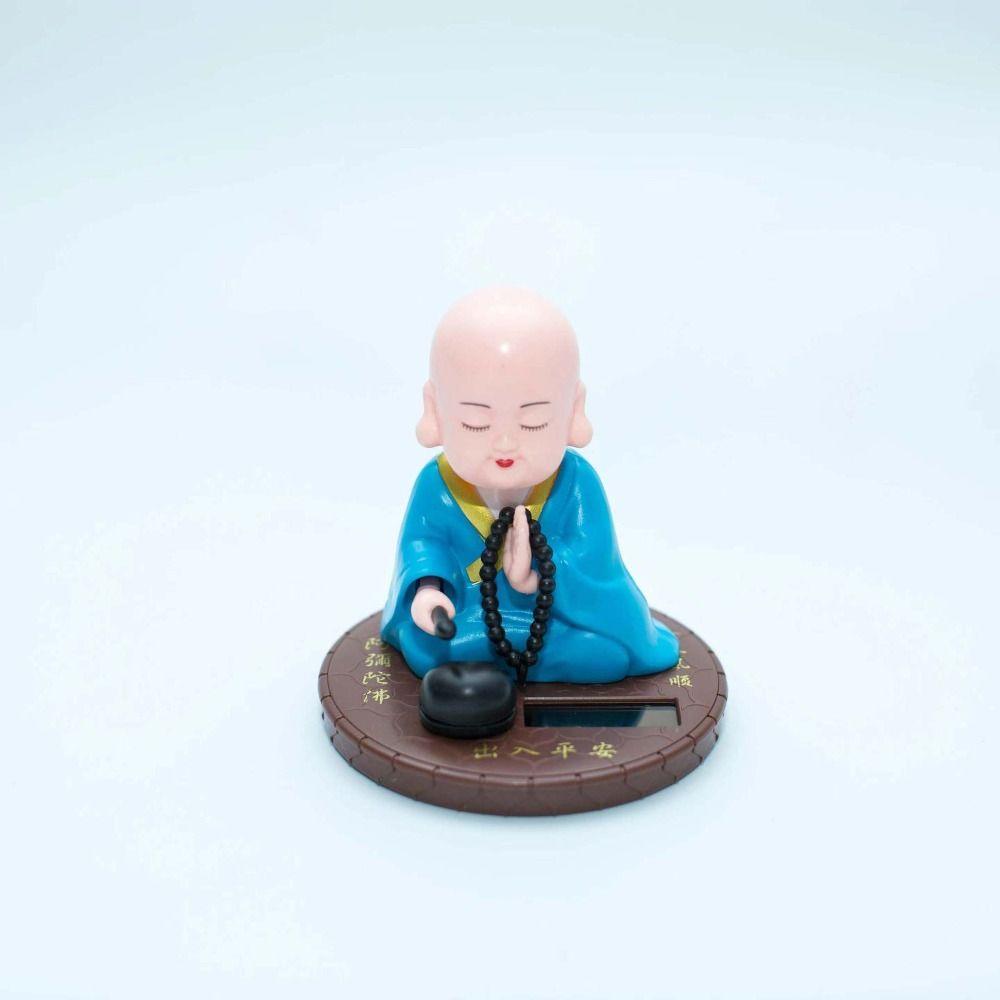 Devout Prayer Solar Nodding Buddha Toys Wealth Coming Buddhist Monk Figurines  Gifts