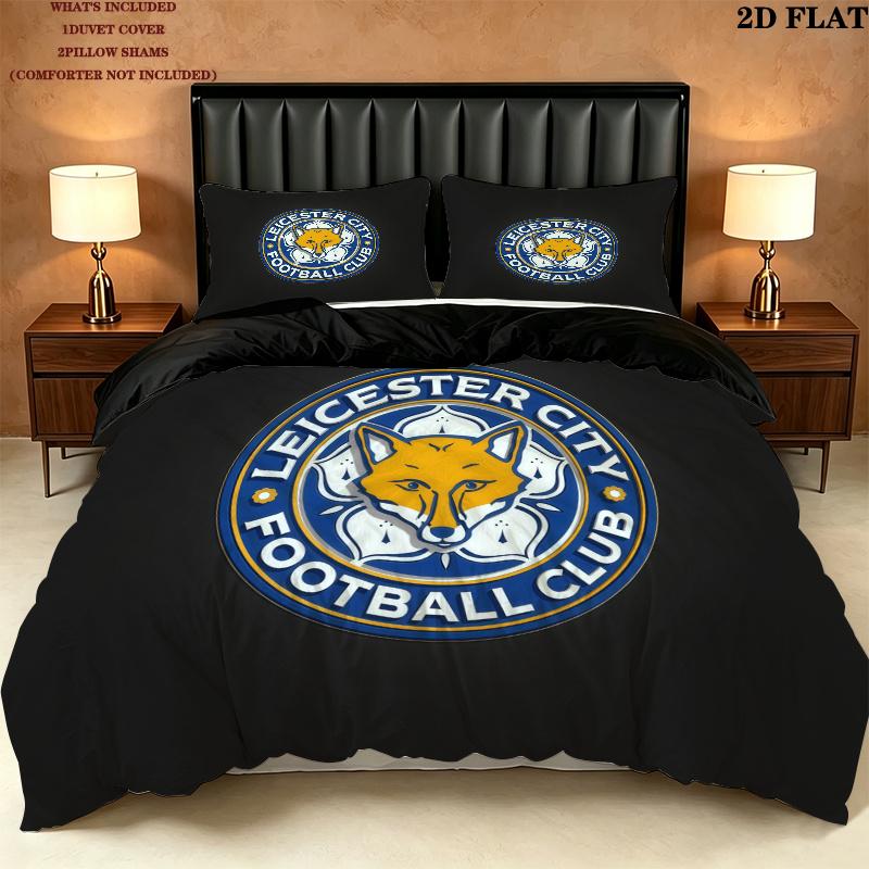 Leicester City Pattern Bedding Quilt Set Home Decoration Gift (1 * duvet cover + 2 * pillowcase without core)