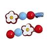 2Pcs Girl Hairpin Non-Slip Floral Design Hand-Painted Flowers Round Beads Side Bang Hair Clips Commuting Style Hair Accessories