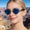 KAJILA European 2026 Cat Eye Rimless Rhinestone Sunglasses for Women