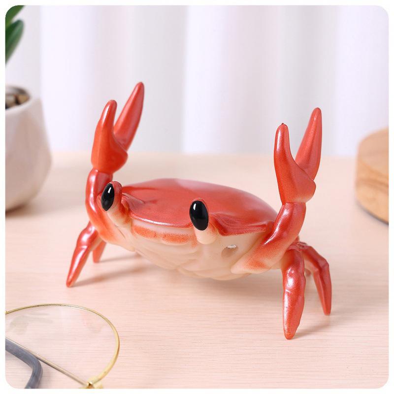 Crab-Shaped Multifunctional Phone & Pen Holder - Creative Resin Desk Ornament for Weightlifting & Drama Watching