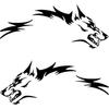 1 Set Running Wolf Graphics Car Body Sticker Self-Adhesive Wolf Decal Racing Sports Car Side Door Sticker Scratch Hidden Car Exterior Decoration