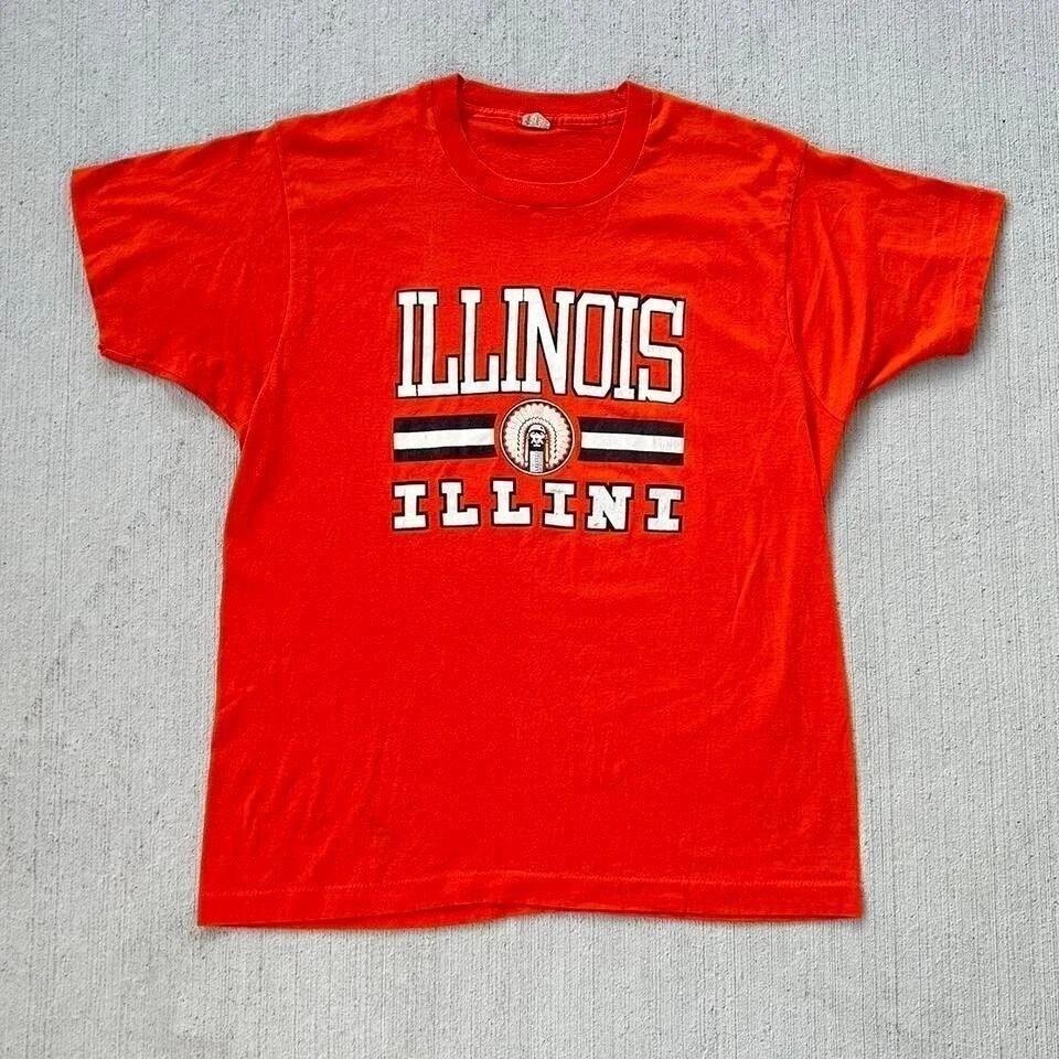 80 s University Of Illinois Men s Orange XL T-Shirt illini  The best people 4XL