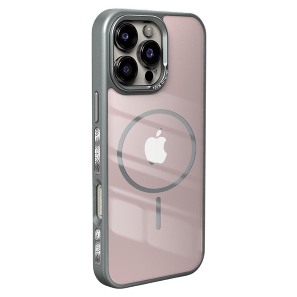 For iPhone 16 Pro Max Case Compatible with MagSafe Metal Lens Frame TPU+Acrylic Phone Back Cover