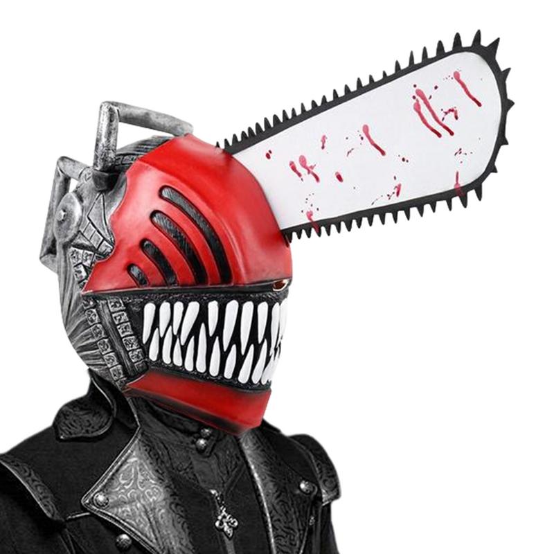 2025 Halloween Masque Anime Dress Up Masque With Chainsaw Latex Masque Costume Props Realistic Face Cover For Halloween Decor