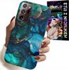 Etui Do Samsung Note 20 Ultra - Niebiesko Zielony Marmurek Plecki Wzory