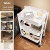 Carbon Steel Kitchen Rolling Cart Multi-Tier Mobile Storage Shelf with Vegetable Fruit Basket Multifunctional Organizer for Home