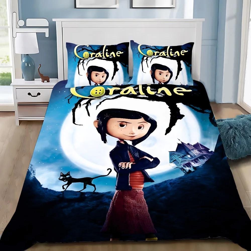 C-coraline Duvet Cover Pillowcase Home Bedding Set for Children and Adults Bedroom Decoration Gift Single Double Large
